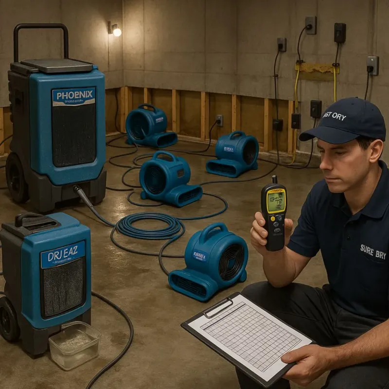 Structural Drying and Dehumidification process in East Point, GA